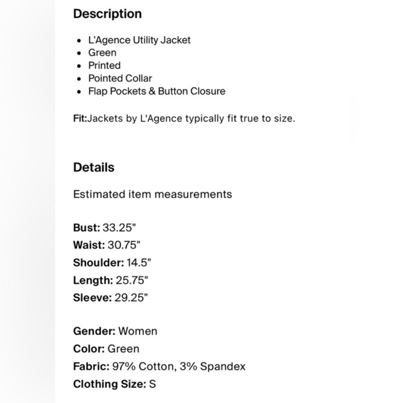 L'AGENCE Cromwell Military jacket - Picture 15 of 15